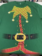 Holiday Time Christmas T-shirt Green Elf Sz M