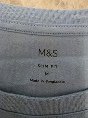 M&S Slim Fit Pure Cotton Crew Neck T-Shirt ~ REGULAR LENGTH ~ 2 PACK ~ Size M