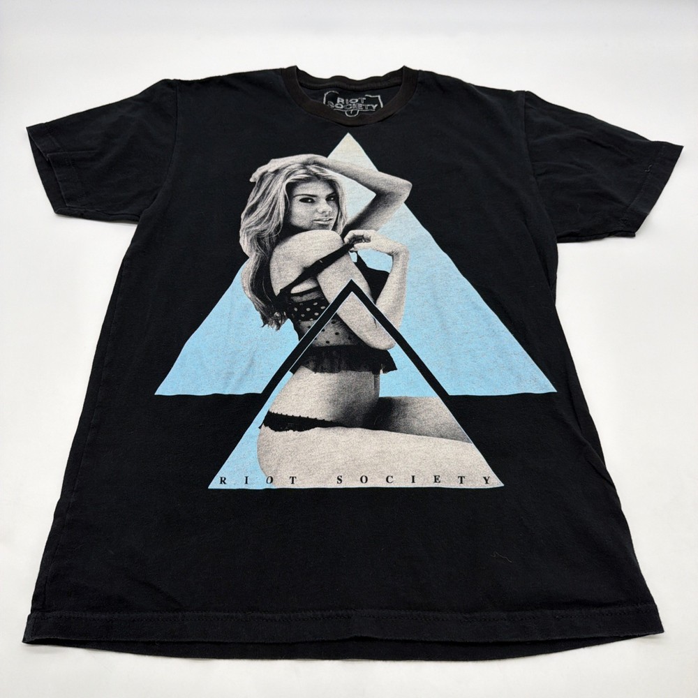 Riot Society T-shirt Men S Black Graphic Orint Logo 100% Cotton.#47184