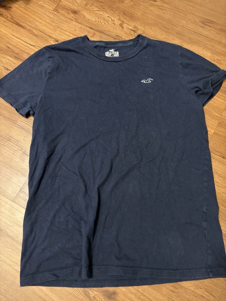 Hollister Must-Have Navy Blue Men’s Logo Cotton T-Shirt Size S