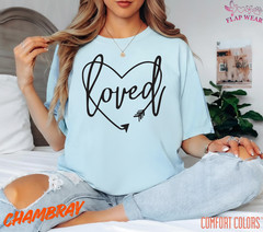 Unisex Loved Cursive Heart T shirt Men T shirt Women valanity Romantic