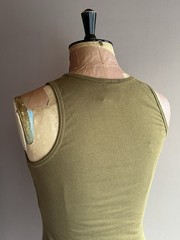 Mil-Tec Tank Top Vest Mens Size M Olive Green Cotton Graphic Print
