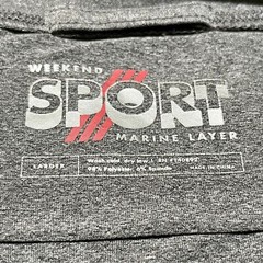 MARINE LAYER Weekend Sport Long Sleeve T Shirt Size Large Logo Graphic Crew Gray