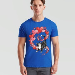 Cat Hearts Lovers Animals Cats Mens T-Shirt Womens Tee Graphic Tee