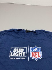 Bud Light Shirt Mens L Blue Official NFL Graphic Tee Cotton Jersey Crew Neck