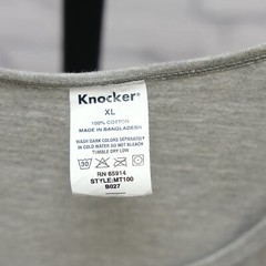 Knocker Men’s Solid Gray XL Grey Tank Top 100% Cotton Made in Bangladesh RN65914