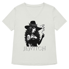 Jewitch Shirt WOMENS V NECK Shirt Jewish Witch Jewish Goth Shirt Hanukkah