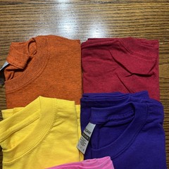 Gilden Heavy Cotton T-shirts Multicolors Size Large No Pocket Set Of Five