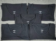 Men’s Sleeveless Tanks T Shirts XL Black 5 PACK Goodfellow Round Neck Stretch