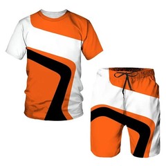 New Men’s Sets 3d Tracksuit Summer Fashion Clothes for Man Tshirt Shorts 2 Piece