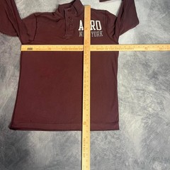 Y2K Vintage Aeropostale Maroon Burgundy 2000s Heavyweight Henley Shirt