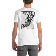 Lucky Brand No Luck Given Graphic Tee Dark Gothic Rabbit Streetwear Shirt