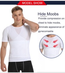 Men’s Slimming Body Shaper Vest T-Shirt Compression Tank Tummy Control Shapewear