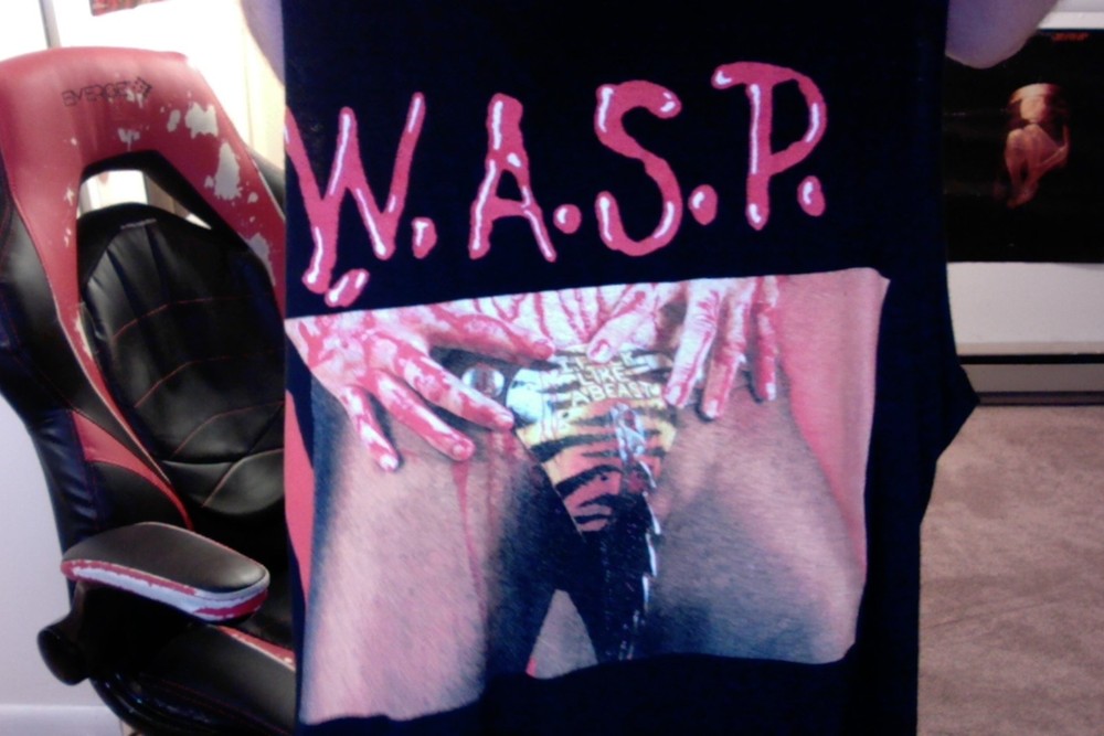 vintage 1998 wasp w.a.s.p. animal shirt motley crue running wild riot v danzig