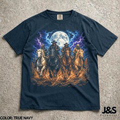 Cowboy Horse Vintage Graphic Comfort Tee Western Rodeo Animal Soft Casual