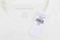 American Eagle Outfitters Oversized Fit T-Shirt Herren M Weiß Baumwolle Kurzarm