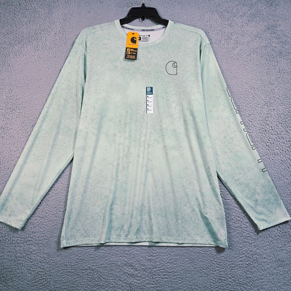CARHARTT Sun Shirt Mens XL Green 50 UV Outdoor Fast Dry Relaxed Long Sleeve NWT