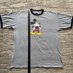 Vintage Mickey Mouse Disney Store Ringer Tee Men’s XL Gray Cartoon Classic USA