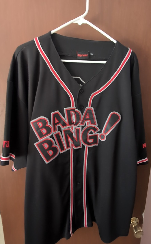 Vintage The Sopranos Tony #1 Black Baseball Jersey Size 2XL HBO Exclusive
