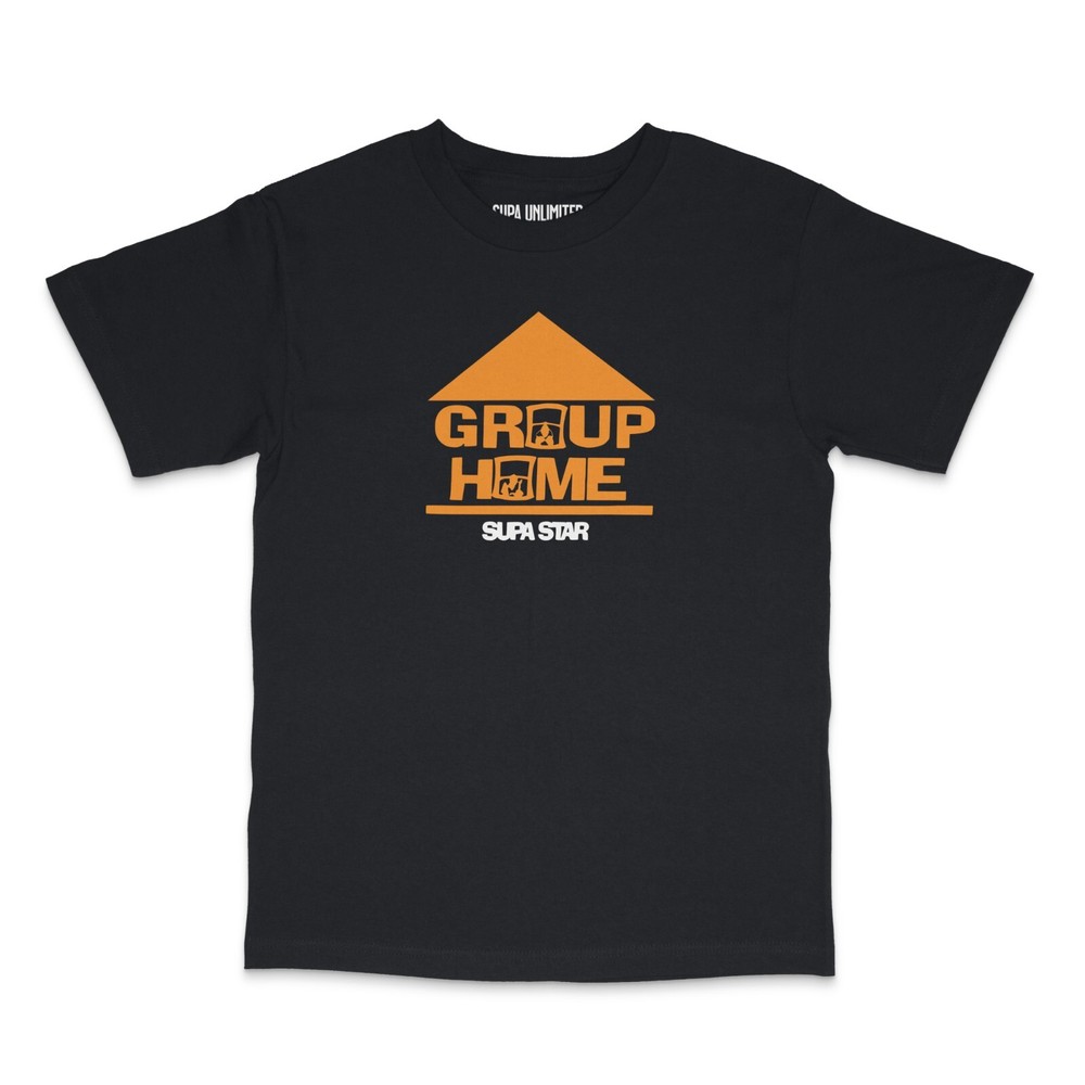 Black T-Shirt Urban Hip Hop Group Home Supa Star Men’s Streetwear Graphic Design