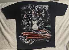 JOKER CLOWN GIRL CLASSIC CAR HOLLYWOOD CALIFORNIA DREAMING ROSE T-SHIRT SHIRT