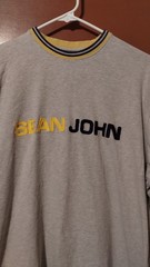 Sean John Cotton T-Shirt Gray Short Sleeve – Large