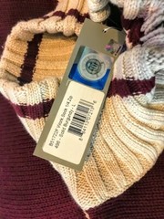 Cardingan Solid Burgundy with Cream border all cotton work sock 1/4 zip in front