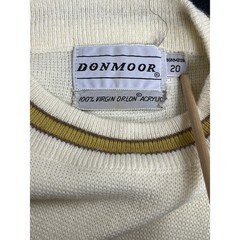 Vintage 60s 70s Donmoor Sweater Boys 20 Men Small Pale Yellow Orlon Acrylic USA