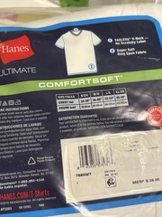 Hanes T-Shirt 7 Pack Ultimate Men’s ComfortSoft Crewneck V Neck Short Cotton S