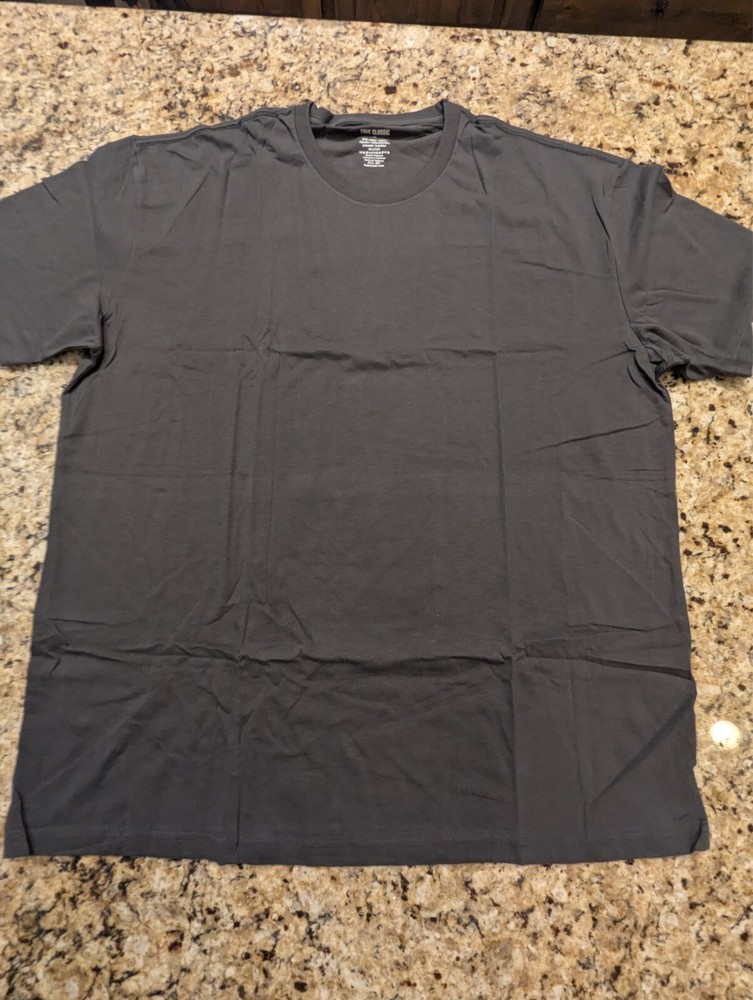 True Classic Men’s Classic Crew Neck Short Sleeve Tee Shirt Carbon Dark Gray 2XL