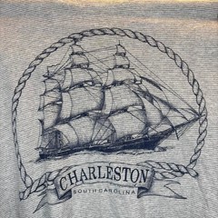 Vintage Cal Cru Charleston South Carolina Striped T-Shirt Large