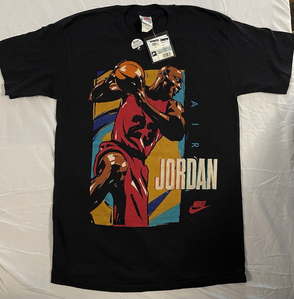 VTG 1990s Nike Air Jordan Michael Jordan T-shirt NWT Unisex Size M Black