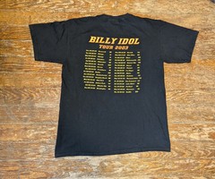 Vtg Y2K 03 Billy Idol Rock Tour Shirt Gildan Heavy L Punk Double Sided Graphic