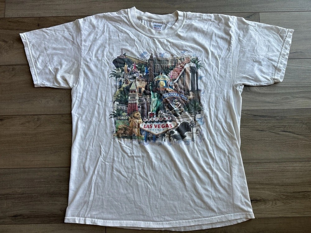 Vintage Y2K Las Vegas Nevada Casino Landmark Graphic T Shirt XL Gildan