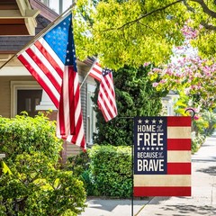 Covido Decorative Home of Free Because of the Brave 4th of July Patriotic