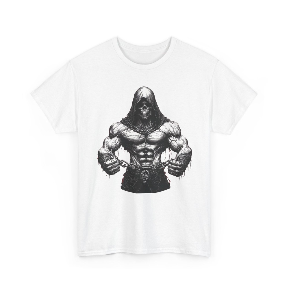 Gothic Gym T Shirt Muscular Skeleton Graphic Tee Bodybuilding Lifting Hardcore