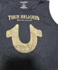 True Religion Loungewear Tank Top Men’s Horseshoe Metallic Gold Logo Size Small