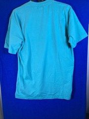 Vtg 90s Student Machine Graphic Tee Art Deco Lady Floral Hat Teal 100% cotton