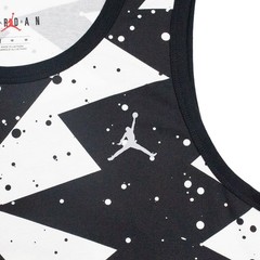 JORDAN PRINTED POOLSIDE TANK TOP MEN SIZE SMALL TO XL BLACK WHITE COMFORT STYLE