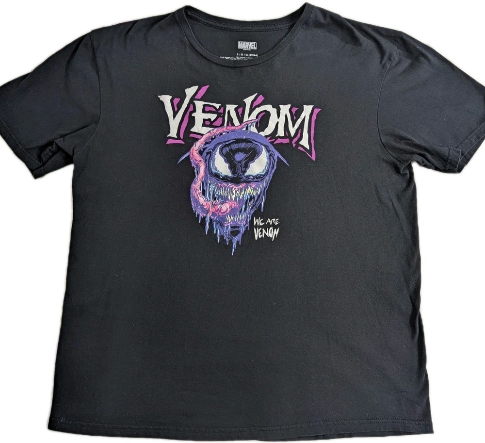 Marvel Venom T-Shirt Men’s Size Large Black We Are Venom Graphic Short Sleeve