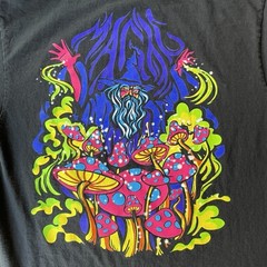 ALAB Psychedelic Neon Mushroom Black Short Sleeve T-Shirt Medium