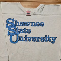 Vintage 80s Shawnee State University Sports Jersey 3/4 Sleeve Shirt USA – Medium