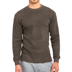 Thermal Shirt COTTON Warm Medium Weight Long Sleeve Crew Neck Waffle Men’s