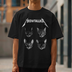 Meowtallica Cat Band Parody Shirt Funny Metal Kitty Rock Tee Gift for Cat Lovers