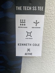 Kenneth Cole Active T Shirt Large Blue Camo Crew Neck Tech SS Tee NWT $49