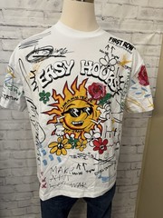 First Row Lemonade T Shirt All Over Graphic Size Large White Art Rare New
