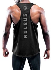 NELEUS ‘Dry Fit Logo Muscle’ Mesh Tank Top Men’s S Gym Workout Exercise WHT NEW!
