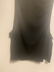 Mens Fishnet Mesh Tank Top Deep Cut Arms Black Poly Spandex Size Medium NWOT