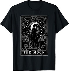 Graphic Cat Lovers Moon Tarot Card Cat Tarot Card The Moon T-Shirt, Unisex Tees