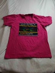 Vtg 90s Guatemala Quetzal Shirt Large Pink Embroidered Eclectic Grandpa Festival